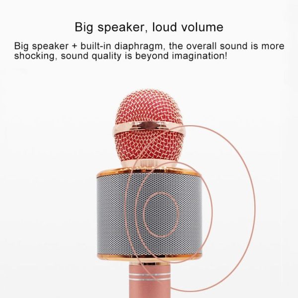 WS-858 Metal High Sound Quality Handheld KTV Karaoke Recording Bluetooth Wireless Microphone, for Notebook, PC, Speaker, Headphone, iPad, iPhone, Galaxy, Huawei, Xiaomi, LG, HTC and Other Smart Phones (Gold) - Image 5
