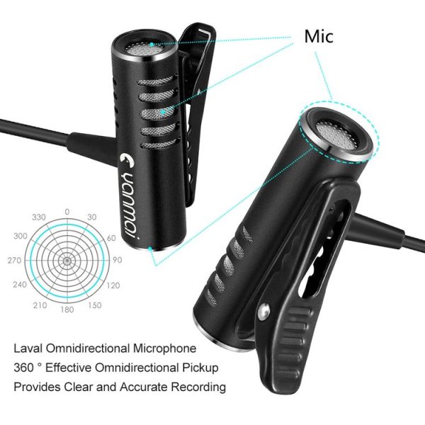 Yanmai R933S Professional Clip-On 3.5mm Plug Lavalier Omni-directional Broadcast Condenser Microphone, For Live Broadcast, Show, KTV, etc - Image 5
