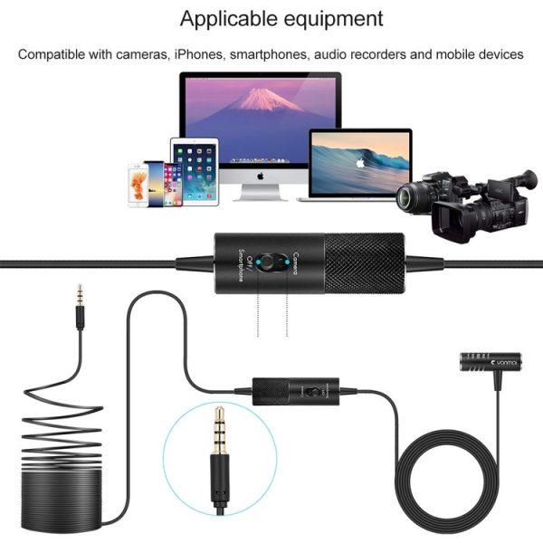 Yanmai R933S Professional Clip-On 3.5mm Plug Lavalier Omni-directional Broadcast Condenser Microphone, For Live Broadcast, Show, KTV, etc - Image 8