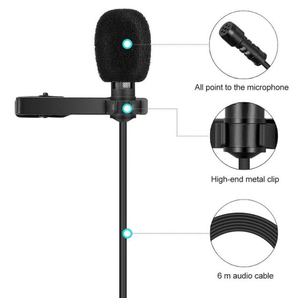 Yanmai R955S Professional Clip-on Lapel Mic Lavalier Omni-directional Condenser Microphone, For Live Broadcast, Show, KTV, etc - Image 6