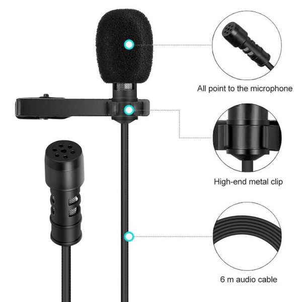 Yanmai R955 Clip-on Lapel Mic Lavalier Omni-directional Double Condenser Microphone, For Live Broadcast, Show, KTV, etc - Image 9