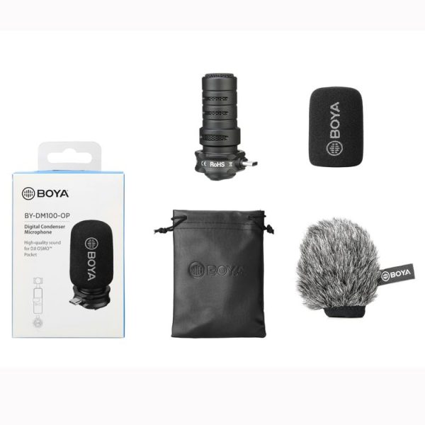 BOYA BY-DM100-OP For DJI OSMO Pocket Camera Dedicated Digital Condenser Microphone (Black) - Image 7
