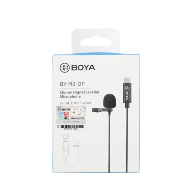 BOYA BY-M3-OP For DJI OSMO Pocket Clip-on Digital Lavalier Microphone (Black) - Image 7