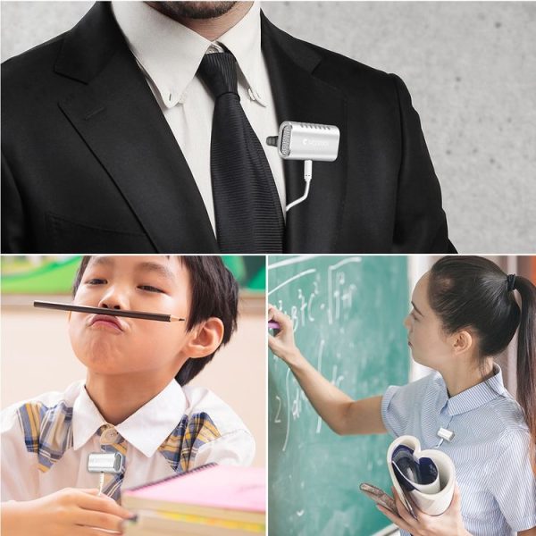 Yanmai R977 Recording Clip-on Lapel Mic Lavalier Omni-directional Double Condenser Microphone, Compatible with PC / iPad / Android and others, for Live Broadcast, Show, KTV, etc (Silver) - Image 10