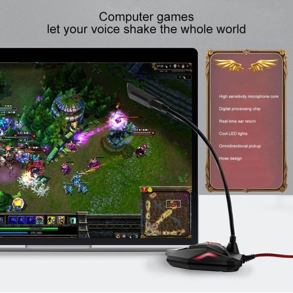 G55 Capacitive Gaming Microphone with LED Indicator (Black) - Image 8