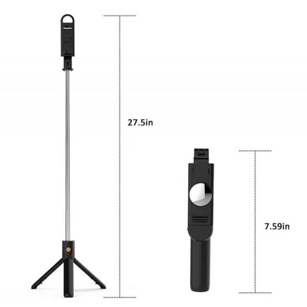 K10S Mobile Phone Live Broadcast Desktop Bluetooth Remote Control Integrated Stand Tripod with Fill Light (Black) - Image 2