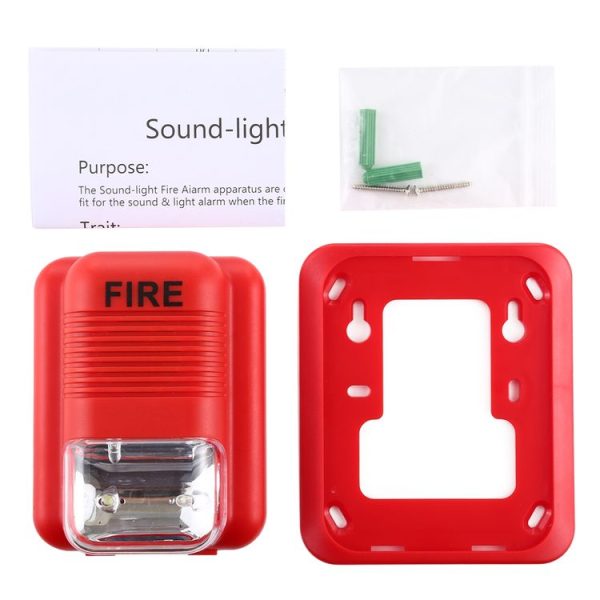 Sound-light Fire Alarm Warning Strobe Horn Alert Safety System Sensor - Image 5
