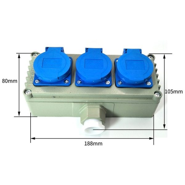 Trigeminy Triple Hole 16A Industrial Chemical Industry Outdoor Explosion-proof Waterproof Socket - Image 3