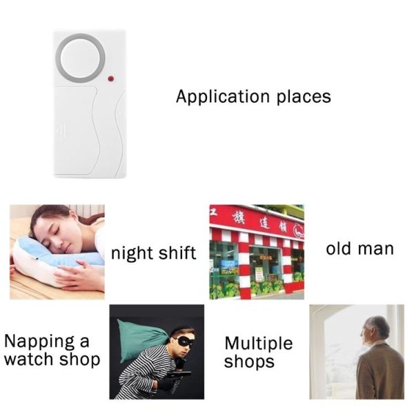Home Security Wireless Remote Control Door Window Siren Magnetic Sensor Alarm Warning, 1 Remote Controller + 1 Magnetic Sensors - Image 7