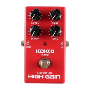 KOKKO KH8 Guitar High Gain Distortion Effects Pedal, Adjustable High and Low Frequency (Red)
