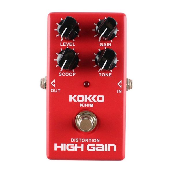 KOKKO KH8 Guitar High Gain Distortion Effects Pedal, Adjustable High and Low Frequency (Red) - Image 2