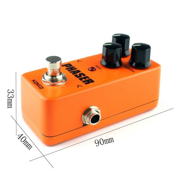 KOKKO FPH2 Mini Electric Guitar Analog Phaser Monoblock Effects Pedal (Orange) - Image 6