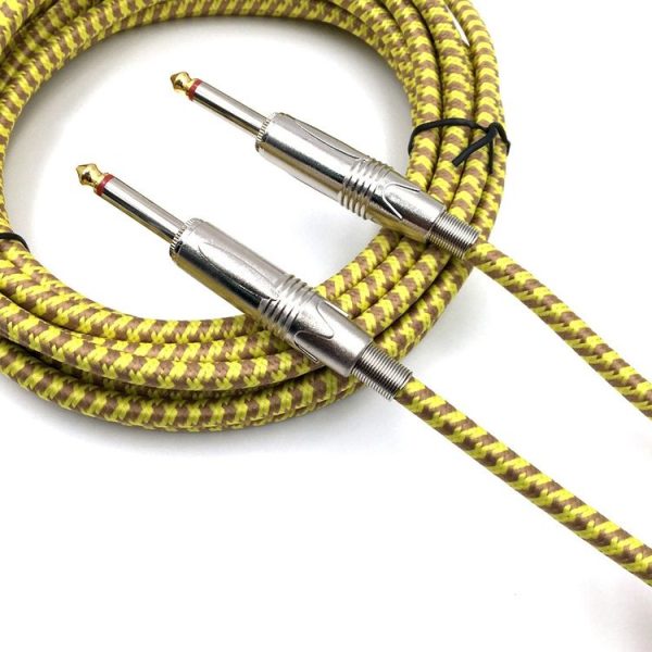 Wooden Guitar Bass Connection Cable Noise Reduction Braid Audio Cable, Cable Length: 3m - Image 2