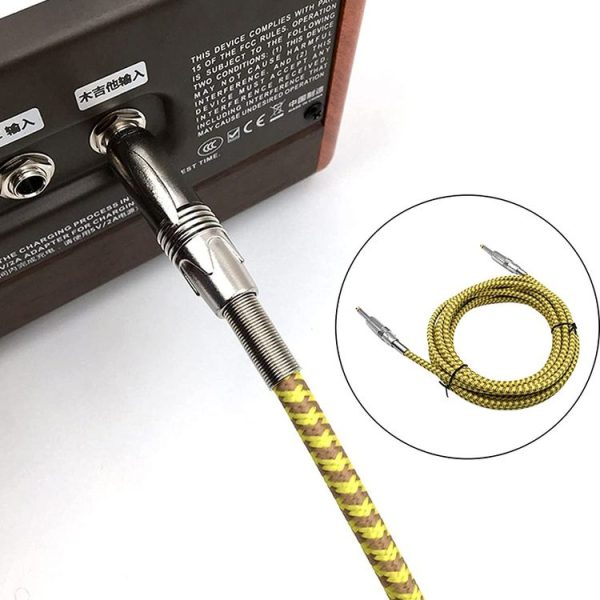 Wooden Guitar Bass Connection Cable Noise Reduction Braid Audio Cable, Cable Length: 3m - Image 3