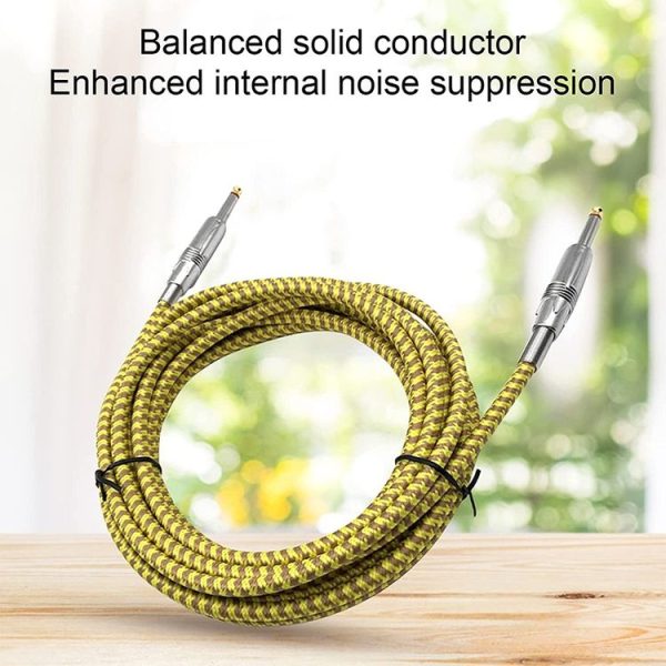 Wooden Guitar Bass Connection Cable Noise Reduction Braid Audio Cable, Cable Length: 3m - Image 4