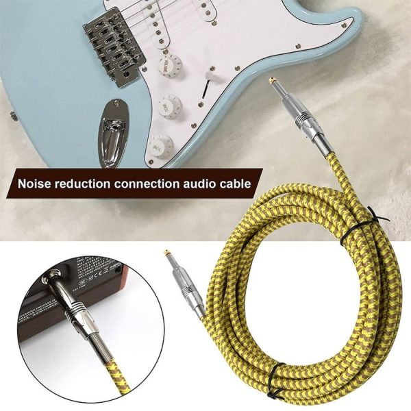 Wooden Guitar Bass Connection Cable Noise Reduction Braid Audio Cable, Cable Length: 3m - Image 5