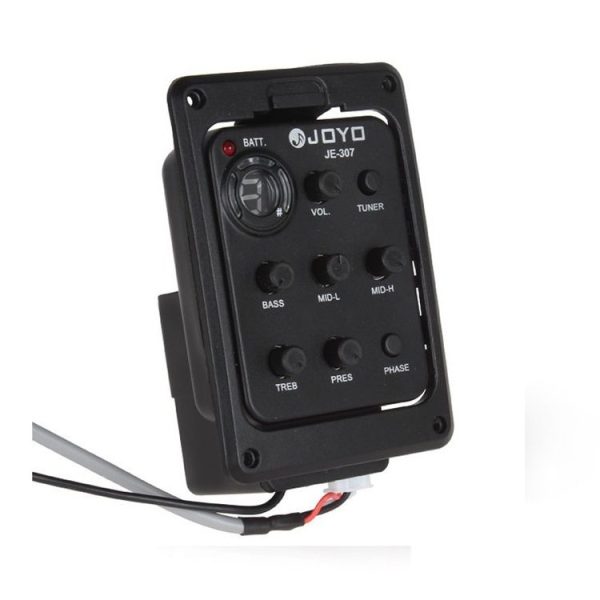 JOYO JE-307 Guitar Pickup 5-Band Equalizer Folk Guitar EQ Acoustic guitarra Pickup Preamp Electric Digital Tuner (Black) - Image 2