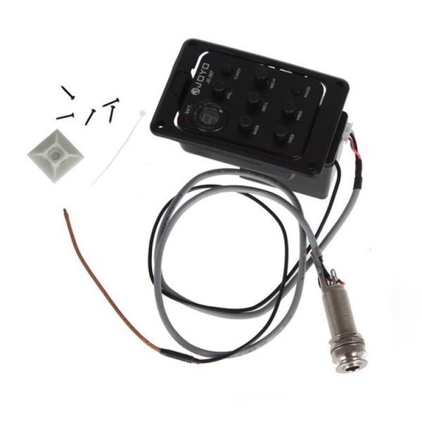 JOYO JE-307 Guitar Pickup 5-Band Equalizer Folk Guitar EQ Acoustic guitarra Pickup Preamp Electric Digital Tuner (Black) - Image 3