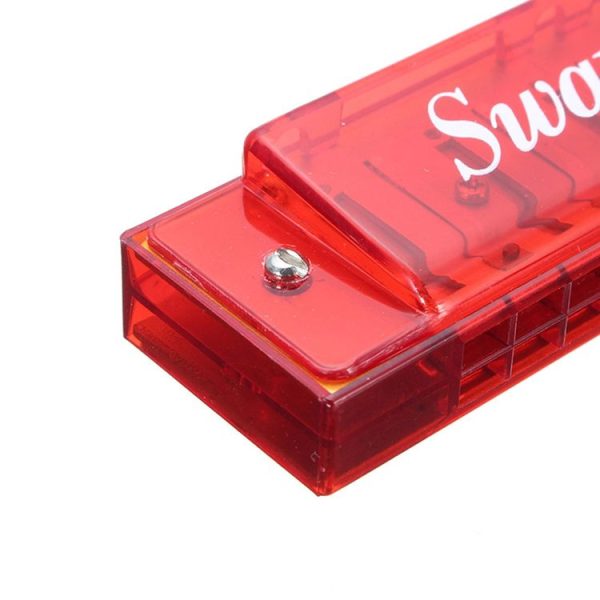 Swan SW16-4 16-holes Tremolo Harmonica Transparent Harps Children Students Beginner Musical Instruments (Red) - Image 3
