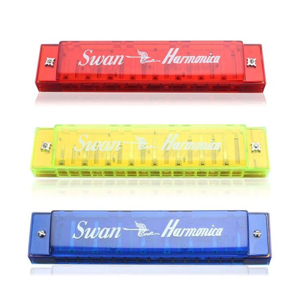 Swan SW16-4 16-holes Tremolo Harmonica Transparent Harps Children Students Beginner Musical Instruments (Red) - Image 5