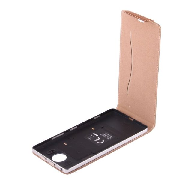 Vertical Flip Genuine Leather Case + QI Wireless Standard Charging Back Cover For Microsoft Lumia 950 XL (Brown) - Image 4