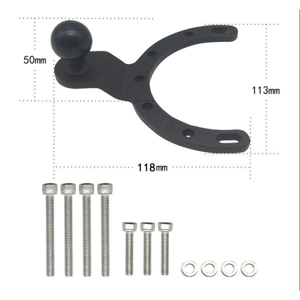 Motorcycle Fuel Tank Cap Mobile Phone Bracket Fixed Accessories Large Horseshoe Ball Head - Image 3