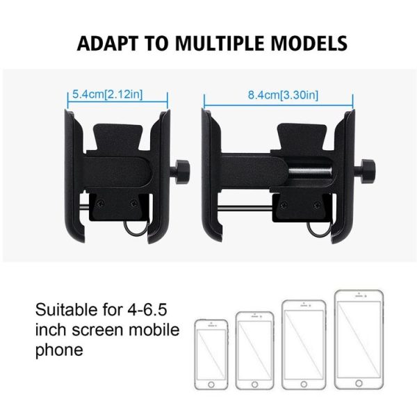 CS-856D1 Motorcycle Rotatable Chargeable Aluminum Alloy Mobile Phone Holder, Mirror Holder Version (Black) - Image 5