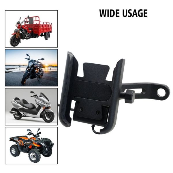 CS-856D1 Motorcycle Rotatable Chargeable Aluminum Alloy Mobile Phone Holder, Mirror Holder Version (Black) - Image 6