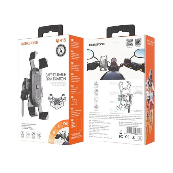 Borofone BH15 Le Tour One-button Universal Mobile Phone Holder for Motorcycle / Bike, Suitable for 3.7-6.5 inch Mobile Phone (Black) - Image 9
