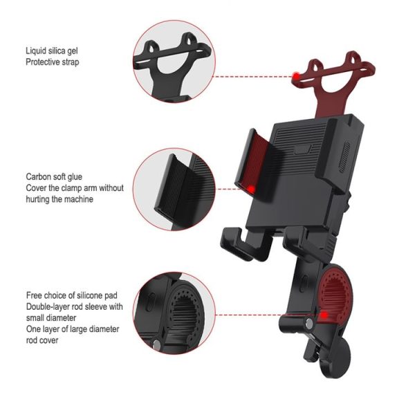 M2 Motorcycle Fixed Anti-shake Mobile Phone Holder For 4.7-6.7 inch Mobile Phone - Image 6