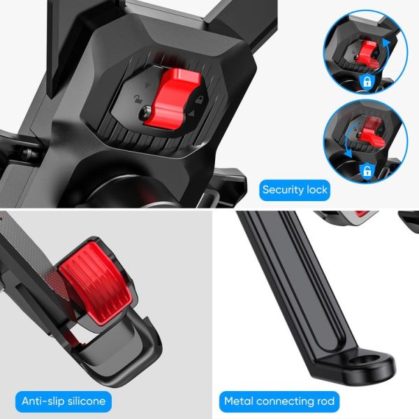 JOYROOM JR-ZS288 Motorcycle Mobile Phone Mount Holder (Black) - Image 5