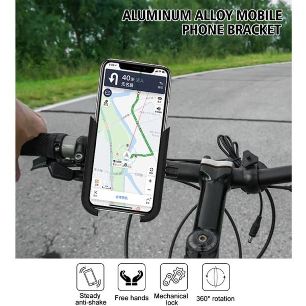 CS-1068A1 Motorcycle Aluminum Alloy Mobile Phone Holder Bracket, Handlebar Version (Black) - Image 4