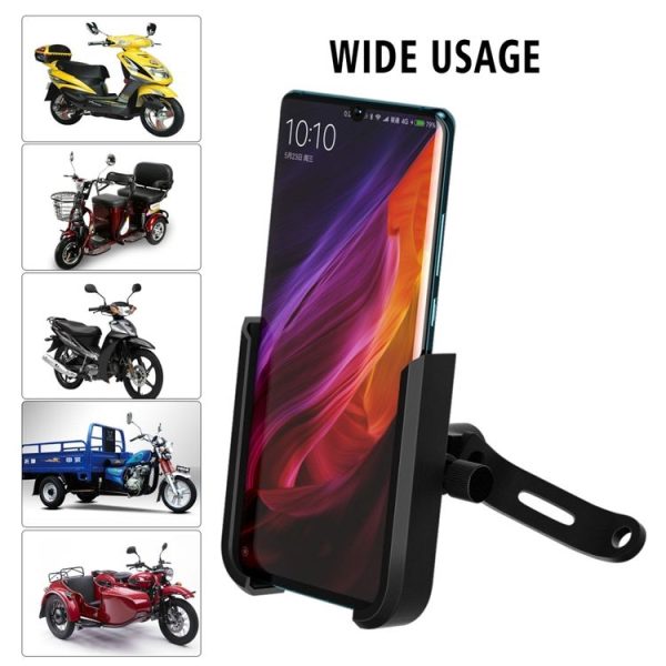 CS-1068B1 Motorcycle Aluminum Alloy Mobile Phone Holder Bracket, Mirror Holder Version (Black) - Image 8