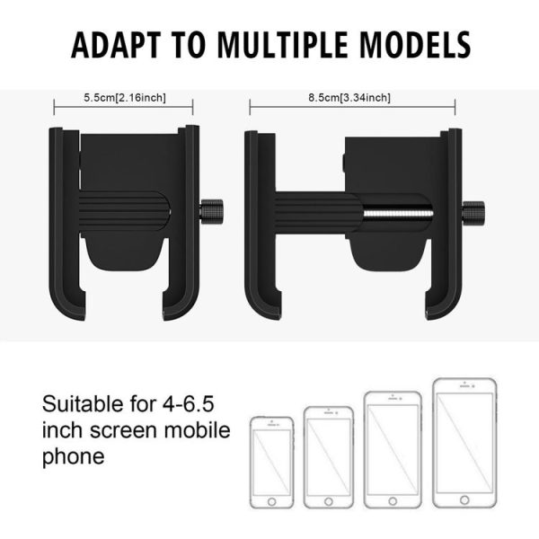 CS-1068C1 Motorcycle Aluminum Alloy Mobile Phone Holder Bracket with Charging Function, Handlebar Version (Black) - Image 7