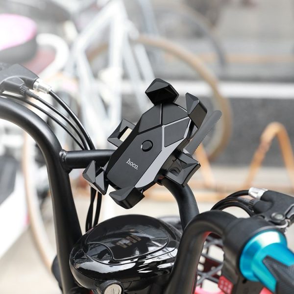 Hoco CA58 Light Ride One-button Bicycle Motorcycle Universal Mobile Phone Holder Bracket (Black) - Image 6
