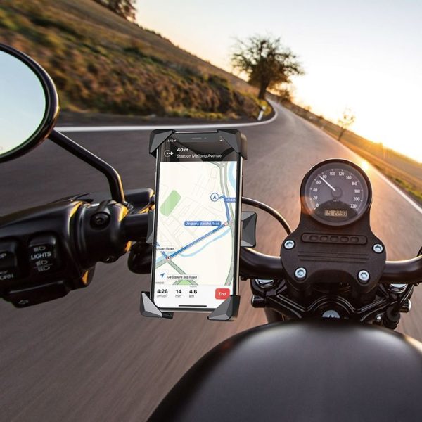 Hoco CA58 Light Ride One-button Bicycle Motorcycle Universal Mobile Phone Holder Bracket (Black) - Image 7