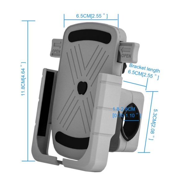 CS-1065A2 Motorcycle Aluminum Alloy Mobile Phone Holder Bracket, Handlebar Version (Silver) - Image 3