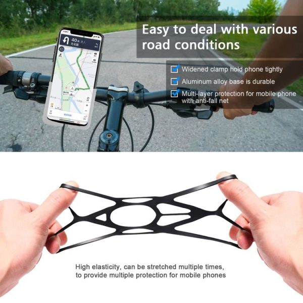 CS-1065A2 Motorcycle Aluminum Alloy Mobile Phone Holder Bracket, Handlebar Version (Silver) - Image 8