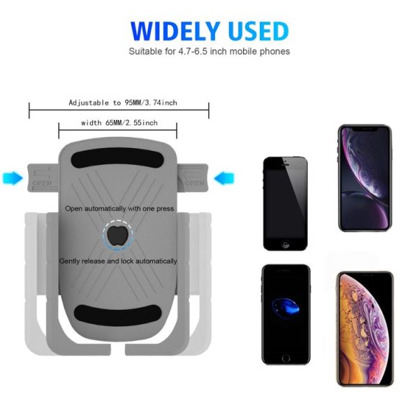 CS-1065A2 Motorcycle Aluminum Alloy Mobile Phone Holder Bracket, Handlebar Version (Silver) - Image 9
