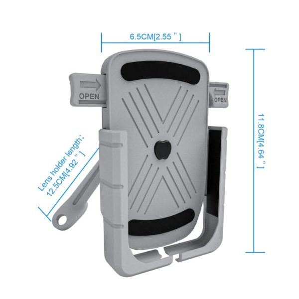 CS-1065B2 Motorcycle Aluminum Alloy Mobile Phone Holder Bracket, Mirror Holder Version (Silver) - Image 3
