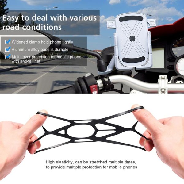 CS-1065B2 Motorcycle Aluminum Alloy Mobile Phone Holder Bracket, Mirror Holder Version (Silver) - Image 7