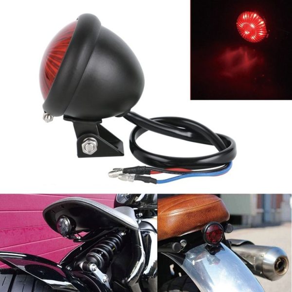 Speedpark 12V Motorcycle Modified Tail Light Brake Light for Harley (Silver+Red) - Image 5