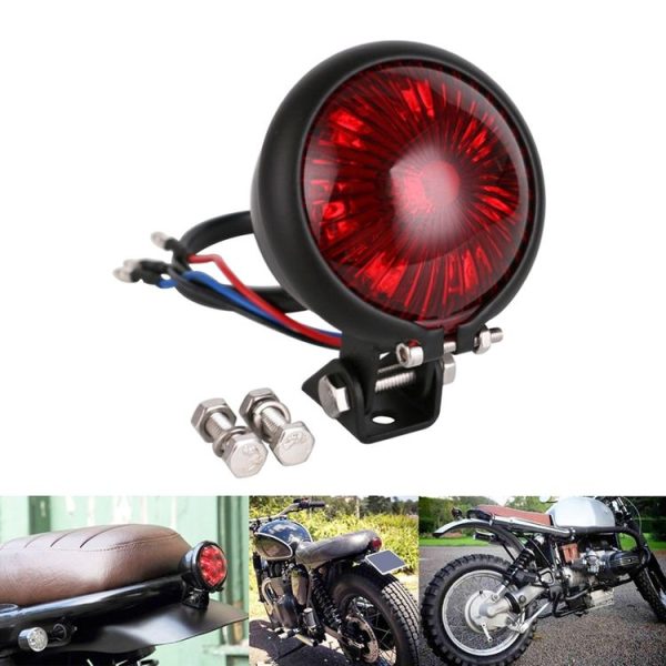 Speedpark 12V Motorcycle Modified Tail Light Brake Light for Harley (Silver+Red) - Image 6