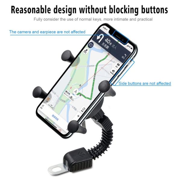 CS-1073B1 Motorcycle Mobile Phone Holder Bracket, Mirror Holder Version (Black) - Image 5