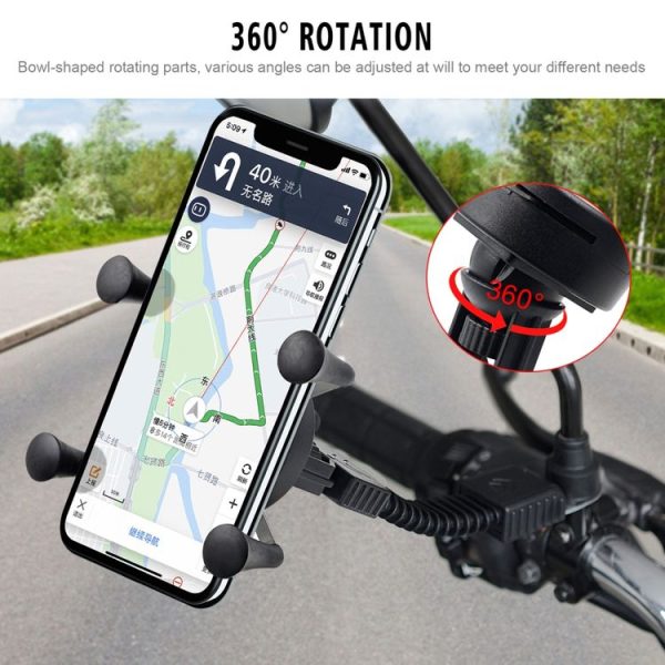 CS-1073B1 Motorcycle Mobile Phone Holder Bracket, Mirror Holder Version (Black) - Image 6