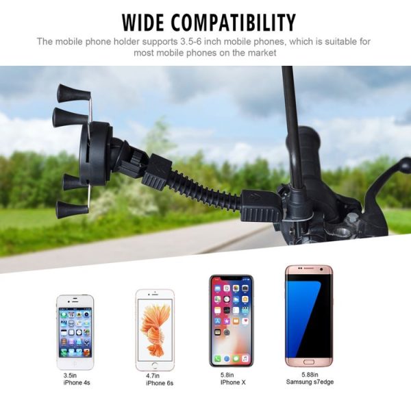 CS-1073B1 Motorcycle Mobile Phone Holder Bracket, Mirror Holder Version (Black) - Image 7