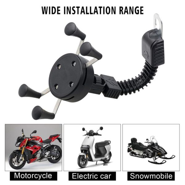 CS-1073B1 Motorcycle Mobile Phone Holder Bracket, Mirror Holder Version (Black) - Image 8