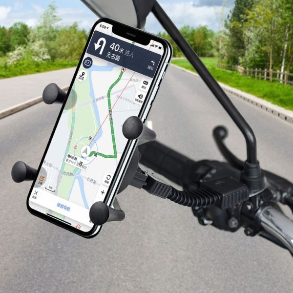 CS-1073B1 Motorcycle Mobile Phone Holder Bracket, Mirror Holder Version (Black) - Image 9