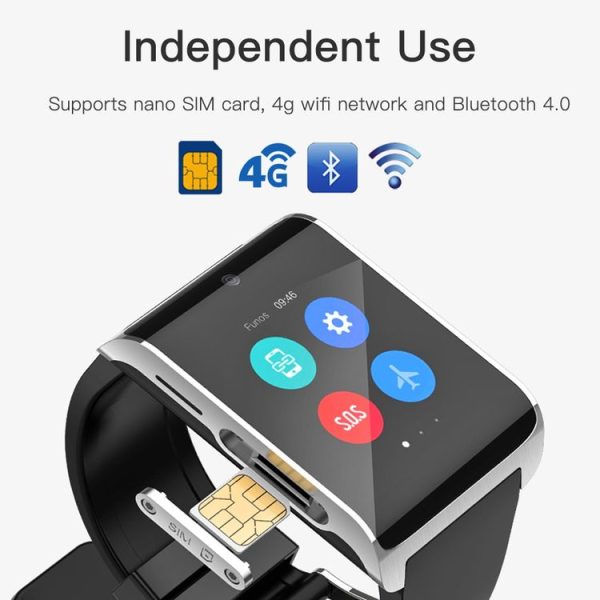 DOMINO DM2018 Smart Watch Phone, 1GB+16GB, 1.54 inch Android 6.0, MTK6737M Quad Core 1.1GHz, Network: 3G, 1.3MP Camera / Heart Rate / Pedometer / GPS / WiFi / Bluetooth / SOS (Black) - Image 9
