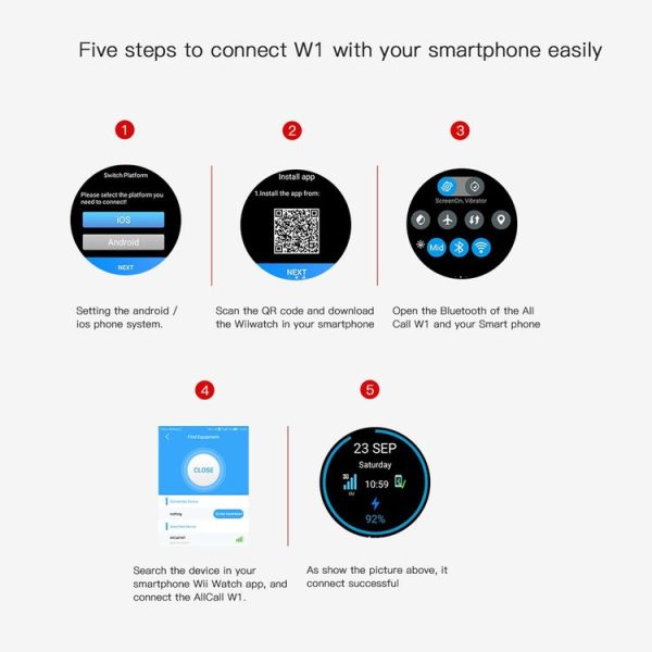 AllCall W1 Smart Watch Phone, 2GB+16GB, Life Waterproof, 1.39 inch Android 5.1, MTK6580 Quad Core 1.0GHz, Network: 3G, Heart Rate / Pedometer / Weather / GPS / Bluetooth (Tarnish) - Image 13